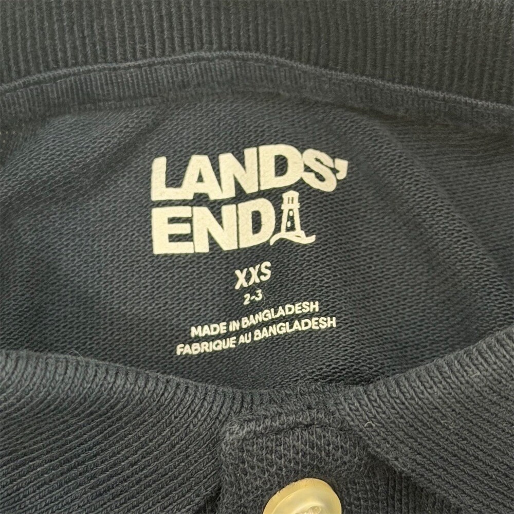 Lands' End Toddler Boys 2T Navy Long Sleeve Polo Shirt Uniform School EUC Stains - Picture 10 of 16